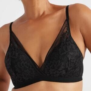 NEW Knix Deep V Lace Bralette Black Size XXL